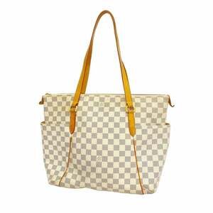 Louis Vuitton Damier Azur Beige and White Tote with Tan Straps